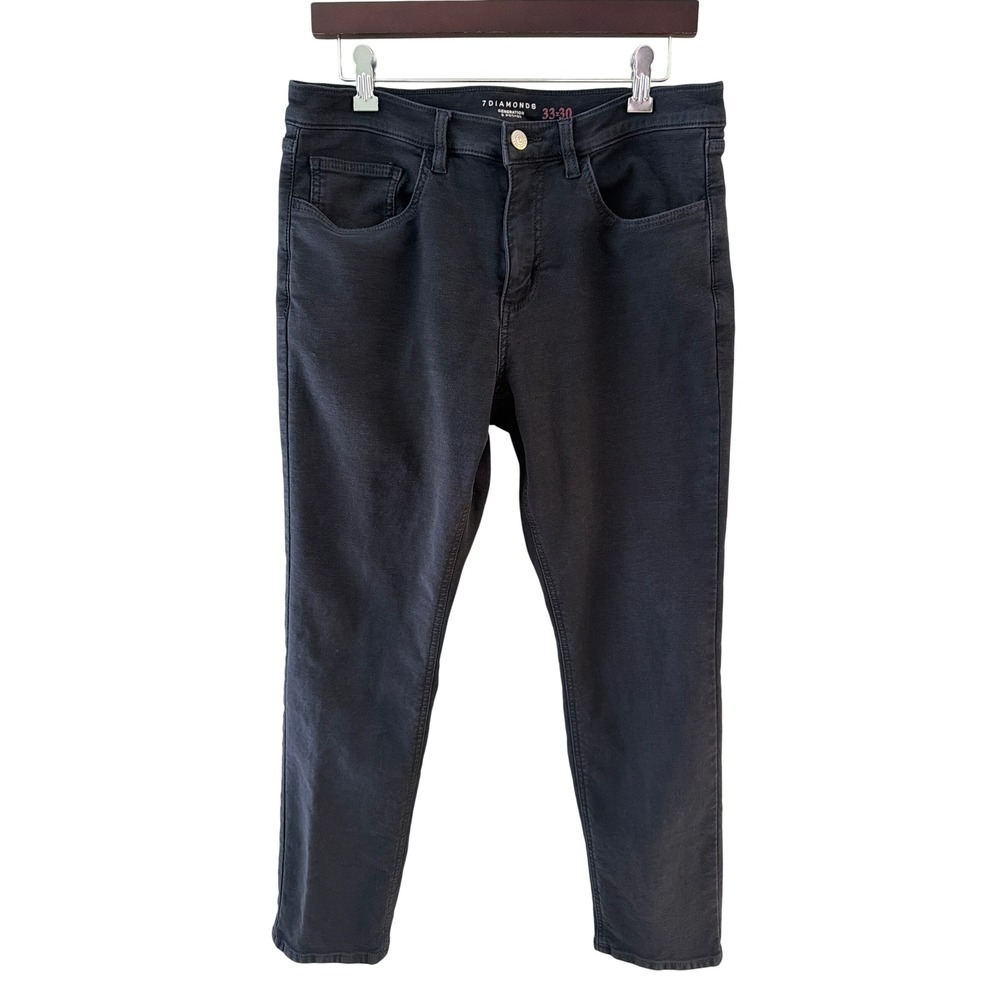 7 Diamonds Generation 5 Pocket Pants Mens 33x28 Washed Black Slim